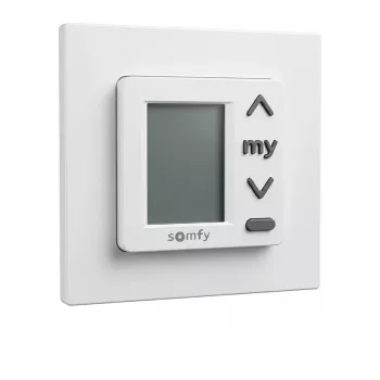 SOMFY Chronis Uno 50 digitālais laika slēdzis žalūzijām un rullo aizkariem, 50x50mm, tīri balts (RAL 9010), 230V