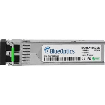 BlueOptics BO05A156C0D saderīgs SFP raidītājs, LC-Duplex, 100BASE-ZX, vienmoda šķiedra, 1550nm, 120KM, DDM, 0°C/+70°C (55112407201-BO)