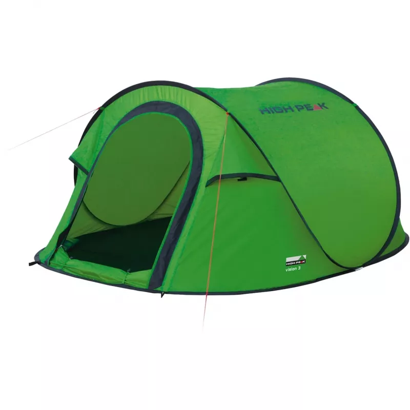 High Peak Vision 3 Green Tunnel Tent 3 Person Pop-Up Tent