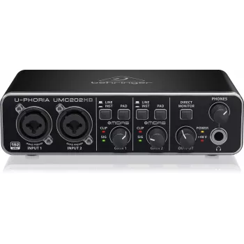 Behringer UMC202HD USB Audio Interface ar MIDAS priekšpastiprinātājiem