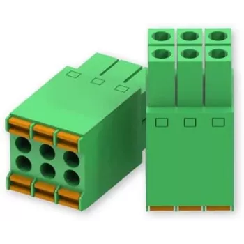 Teltonika Networks 2x3-Pin Power Connector - Terminal Block, 6-Pin, 10A, 300V, Green