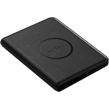Satechi Vegan-Leather Passport Cover with Find My (Melns)