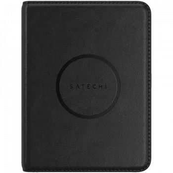 Satechi Vegan-Leather Passport Cover with Find My (Melns)