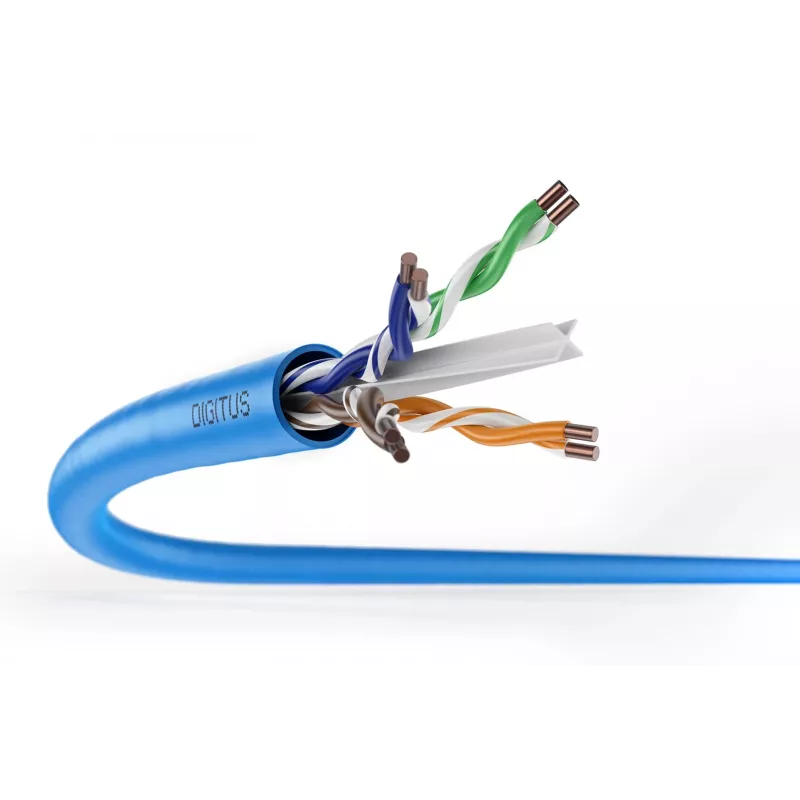 DIGITUS CAT 6A Installation Cable U/UTP Dca AWG 23/1 LSOH 100m Blue Reel