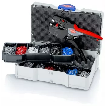 KNIPEX 97 90 27 Komplekts stiepļu uzgaļu presēšanai, 13 daļas, 0.08-10 mm², pašregulējošs