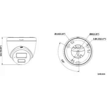 Hikvision DS-2CD1363G2-LIUF/SL 2,8mm 6MP Turret IP kamera ar IR un balto gaismu