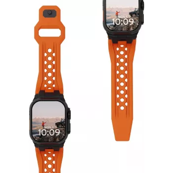 URBAN ARMOR GEAR UAG Monarch Strap for Apple Watch Ultra/44/45/46mm - Orange / Titanium Black