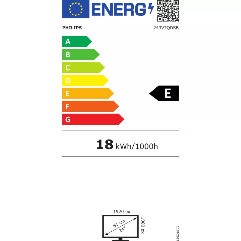 Philips V-Line 243V7QDSB 23.8 collu Full HD IPS LED monitors - FlickerFree, LowBlue Mode, 75Hz, VGA/DVI/HDMI