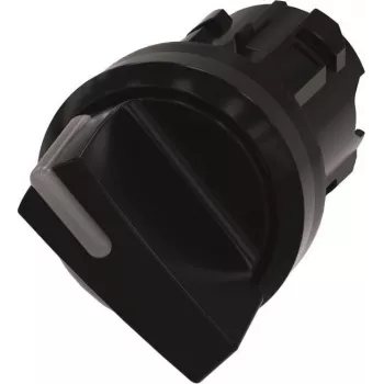 Siemens 3SU1002-2BF10-0AA0 Selektoru slēdzis, 22 mm, apaļš, plastmasa, melns, 2 pozīcijas, fiksējošs, apgaismojams, IP66/IP67/IP69/IP69K