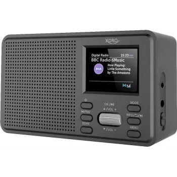 XORO DAB 142 portatīvais DAB+ radio ar FM, modinātājpulksteni, 2,4 inch TFT displeju, melns