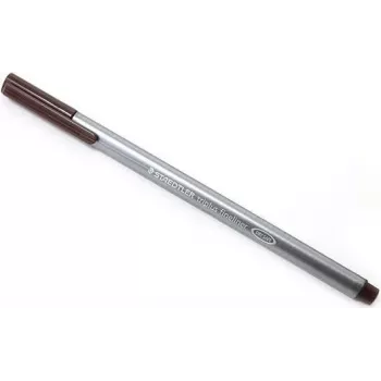 STAEDTLER triplus 334 Fineliner Pen - Van Dyck Brown - 0,3 mm Line Width - Ergonomic Triangular Barrel - Metal-Clad Tip - DRY SAFE