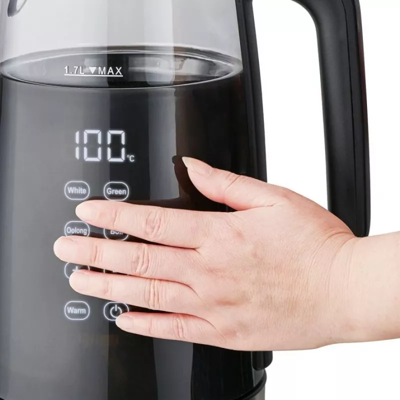 ELDOM C530 NEVO elektriskā tējkanna 1.7 L 2200 W Melna, Caurspīdīga