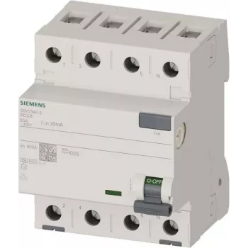 SIEMENS 5SV3346-3 RCCB Type F 63A 4-Pole 30mA 400V Short-Time Delayed