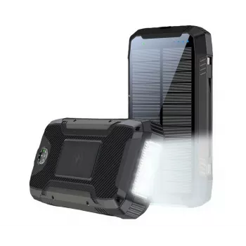 PowerNeed S20000Q 20000mAh āra Saules baterija ar bezvadu uzlādi, QC3.0 & PD 20W, melna