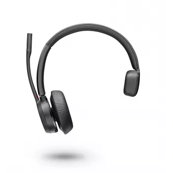 Poly Voyager 4300 UC Series 4310 for Microsoft Teams - bezvadu Bluetooth austiņas ar trokšņu slāpējošu mikrofonu, melnas