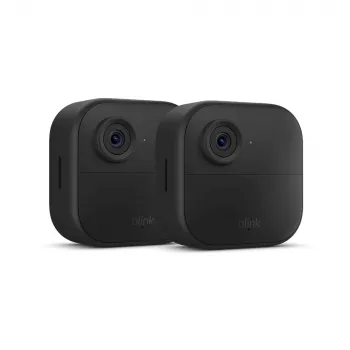Amazon Blink Outdoor 4 bezvadu viedā drošības kamera (2 kameras + Sync Module Core) - 1080p HD, infrasarkanais nakts redzamības režīms, divvirzienu audio, laikapstākļiem izturīga, melna