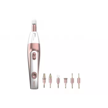 Cecotec PinkyCare 700 Perfect Nails Elektriskais manikīra un pedikīra komplekts, nagu urbis, 7 stiprinājumi, 2 ātrumi, uzlādējams, rozā/balts
