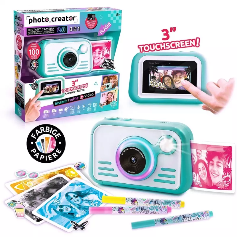 CANAL TOYS PHOTO CREATOR Instant Camera ar krāsainu fotopapīru