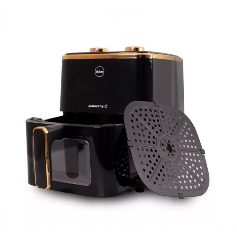 ELDOM FRITTA Fat-Free Fryer 5.0 L Adjustable Temp. Timer 1500 W Single 5 L Stand-Alone Hot Air Fryer Black
