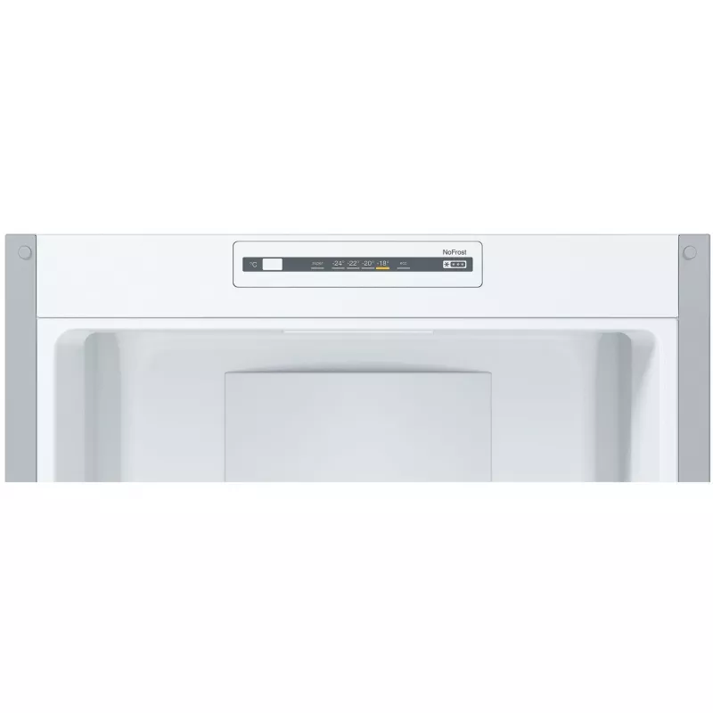 Bosch KGN36NLEA Serie 2 Ledusskapis ar saldētavu, nerūsējošā tērauda izskats, 308 L neto tilpums, energoklase E