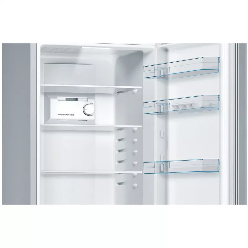 Bosch KGN36NLEA Serie 2 Ledusskapis ar saldētavu, nerūsējošā tērauda izskats, 308 L neto tilpums, energoklase E