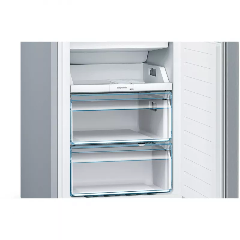 Bosch KGN36NLEA Serie 2 Ledusskapis ar saldētavu, nerūsējošā tērauda izskats, 308 L neto tilpums, energoklase E