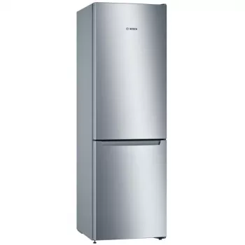 Bosch KGN36NLEA Serie 2 Ledusskapis ar saldētavu, nerūsējošā tērauda izskats, 308 L neto tilpums, energoklase E