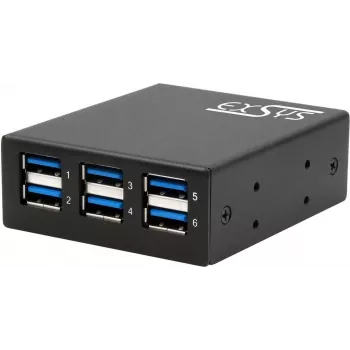Exsys USB 3.2 Gen 1 Hub ar 15kV ESD aizsardzību, DIN sliedes stiprinājums, 6 porti (EX-11246HMS)