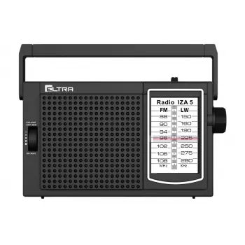 ELTRA Radio IZA-5 Black Pārnēsājams FM radio ar AM LW joslām, AUX ieeju, bateriju/tīkla barošanu