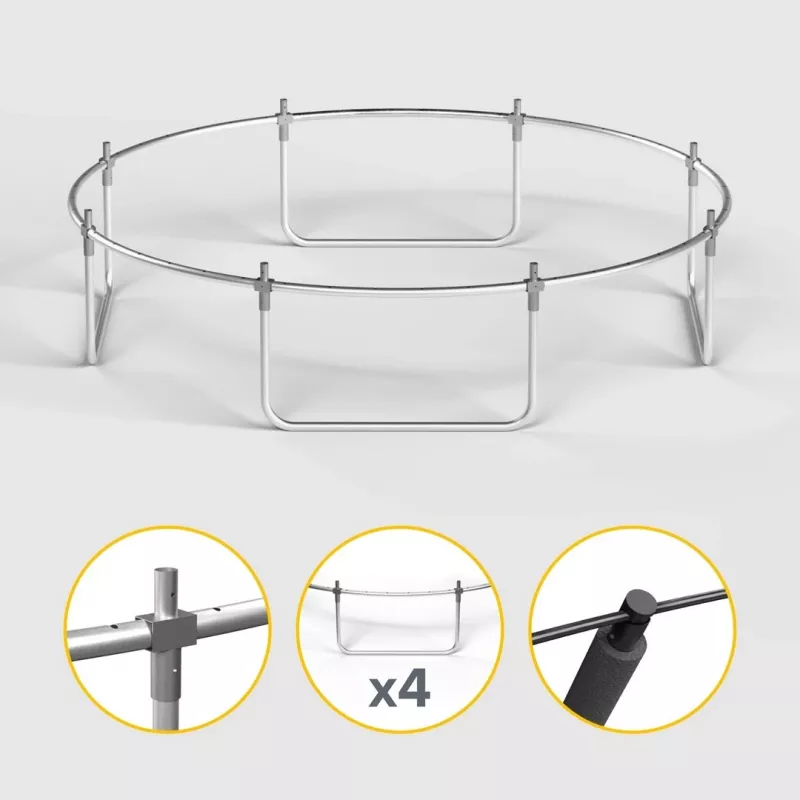 REBEL Active Trampoline PRO 8ft/244cm ar drošības tīklu un kāpnēm