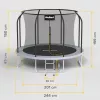 REBEL Active Trampoline PRO 8ft/244cm ar drošības tīklu un kāpnēm