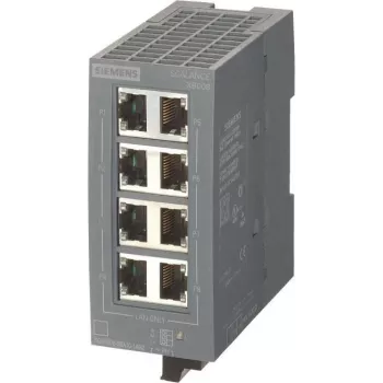 Siemens 6GK5008-0BA10-1AB2 SCALANCE XB008 Nepārvaldīts industriālais Ethernet slēdzis, 8 porti 10/100 Mbps, DIN sliedes montāža