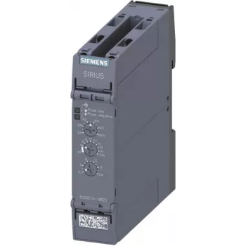 Siemens 3UG5514-1BR20 Analogais uzraudzības relejs fāzes zudumam, fāžu secībai, asimetrijai, zemspriegumam, pārspriegumam, 160-690 V AC, 2 CO kontakti, DIN sliedes montāžai