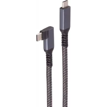 ShiverPeaks BASIC-S USB-C Charging Cable, 3.2, 90°, 100W PD, Textile, 1m (BS14-75014)