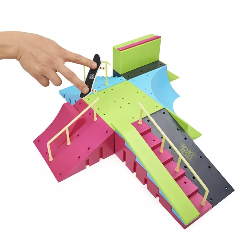 SPINMASTER Tech Deck Ramp X-Connect Neon Mega Park ar pirkstu skeitborda dēli