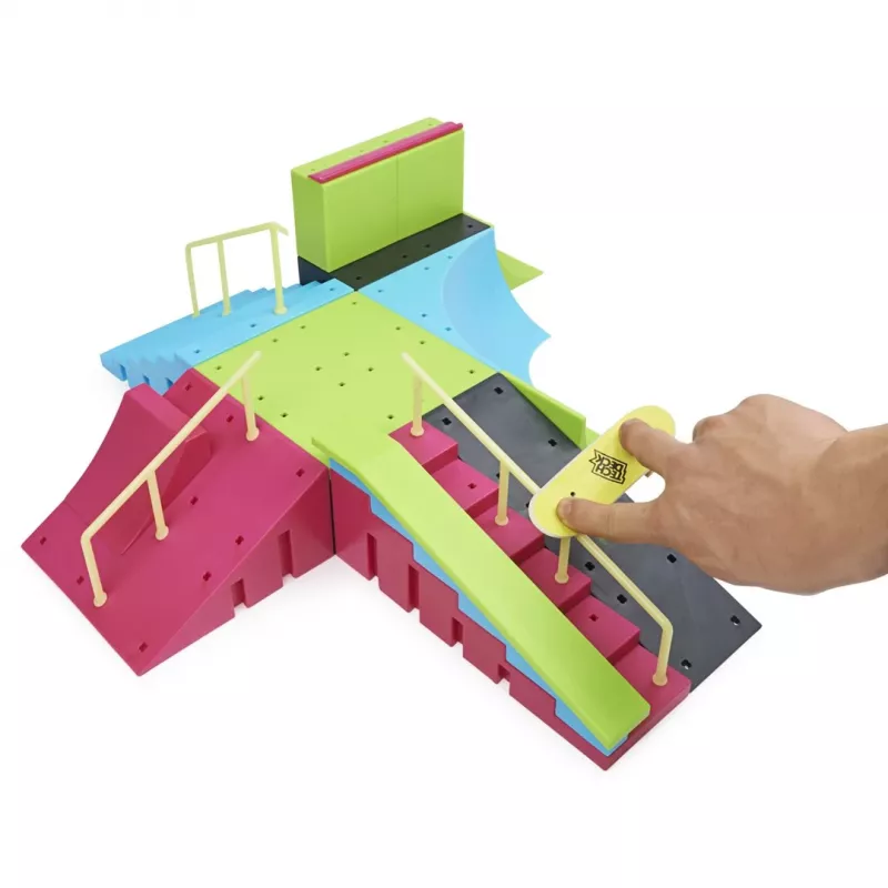 SPINMASTER Tech Deck Ramp X-Connect Neon Mega Park ar pirkstu skeitborda dēli
