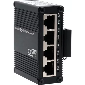 EXSYS EX-62021PoE-P 5-Port Industrial Gigabit Micro Switch ar PoE caurlaidi, Nepārvaldāms
