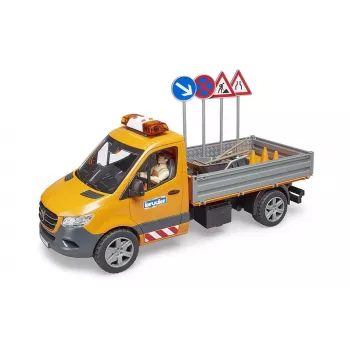 BRUDER MB Sprinter Municipal ar gaismas un skaņas moduli, oranžs, mērogs 1:16