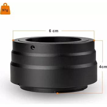 Walimex pro T2 Adapter for Canon R - Objektīva stiprinājuma adaptera gredzens ar manuālo fokusu, vienkārša lietošana, objektīva montāžas gredzens Canon EOS R1, EOS R5 Mark II, EOS R100, EOS R8, EOS R50, EOS R10 (1023368)