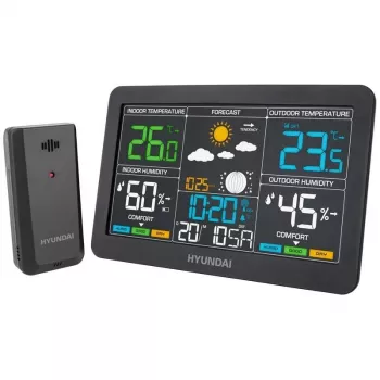 Hyundai HY-WS4480 Weather Station with Color LCD, DCF77 Radio-Controlled Clock, and Wireless Outdoor Sensor