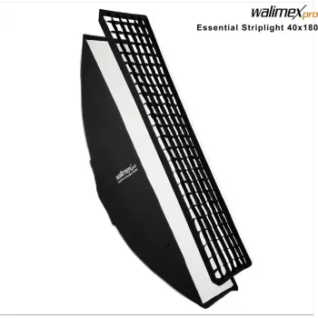 Walimex Pro Essential Striplight Softbox 40x180 cm ar režģi, Bowens adapteri un transporta somu