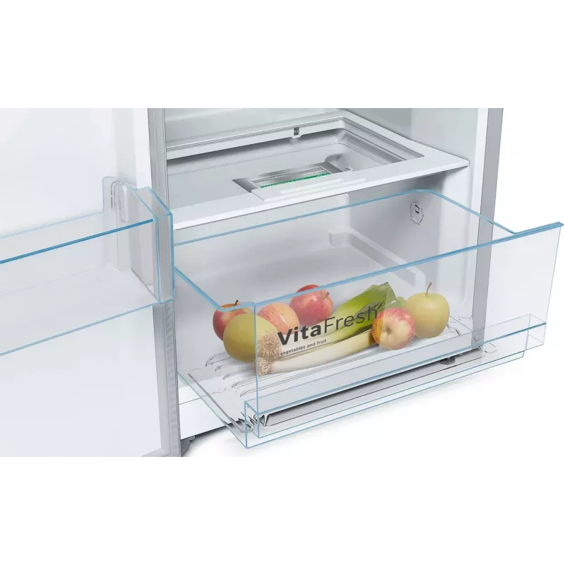 Bosch KSV33VLEP Brīvstāvošais Ledusskapis ar VitaFresh, 324L, Sudraba