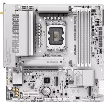 ASRock B860M Challenger WiFi White LGA1851 Micro-ATX DDR5 mātesplate