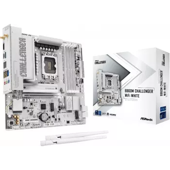 ASRock B860M Challenger WiFi White LGA1851 Micro-ATX DDR5 mātesplate
