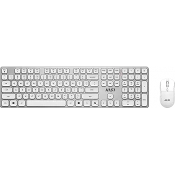 MSI FORGE K210 Bezvadu tastatūras un peles komplekts Balts DE QWERTZ Uzlādējams