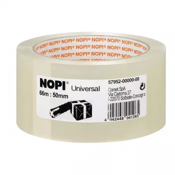 Tesa Nopi Universal Packaging Tape 50 mm x 66 m Caurspīdīga