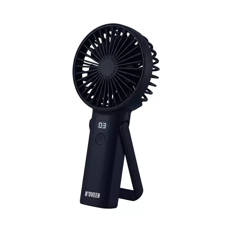 N'OVEEN F120 Pārnēsājams Rokas un Galda Ventilators ar Uzlādējamu Bateriju, USB, 1200 mAh, 3 Ātrumi, Balts