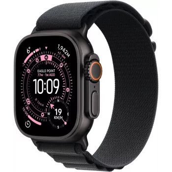Apple Watch Ultra 3 GPS + Cellular 49mm Black Titanium Case ar Black Alpine Loop - Medium MF0V4QR/A