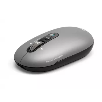 PORT Designs PORT Connect Professional PURE bezvadu uzlādējama pele - optiska - 4 pogas - 2,4 GHz, Bluetooth - USB uztvērējs - melna