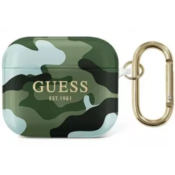 Guess GUA3UCAMA Camo Collection aizsargmaciņš Apple AirPods 3. paaudzei – zaļš/haki